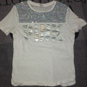 white, victoria’s secret PINK shirt
